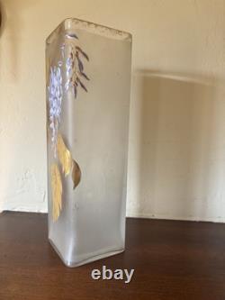 Antique Legras French Art Nouveau Floral Wisteria Glass Vase