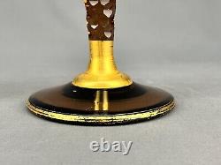 Antique Legras French Art Nouveau Gilt Floral Enameled 16 Cornet Vase c. 1888