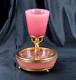 Antique PINK Opaline Glass Vase French Centrepiece Bowl Cherub Angel Bronze