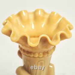 Antique Portieux Vallerysthal Caramel Opaline Hand Cornucopia Vase, 8