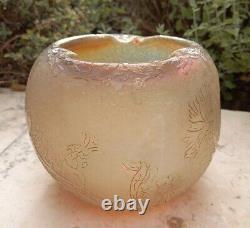 Antique Rare Daum Nancy French glass chardons vase Art Nouveau cameo acid