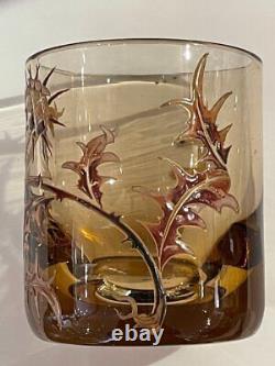 Antique Rare Emile Gallé Enamelled Glass Goblet French Art Glass Circa 1900s