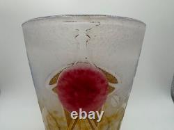 Antique Rare French Daum Nancy Art Glass Hydrangeas Vase