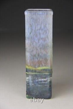 Antique Signed Lamartine French Cameo Enamel Art Glass Landscape Sceinc Vase Le