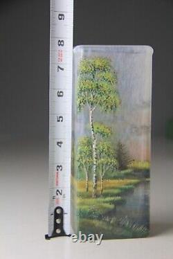 Antique Signed Lamartine French Cameo Enamel Art Glass Landscape Sceinc Vase Le