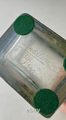 Antique Signed Lamartine French Cameo Enamel Art Glass Landscape Sceinc Vase Le