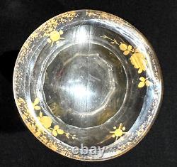 Antique St. Louis Cristallerie 24 ct Gold Gilt French Crystal Pinched Vase 8