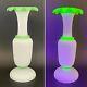 Antique St Louis French Uranium Baccarat Satin Opaline Glass Vase 12 Rare