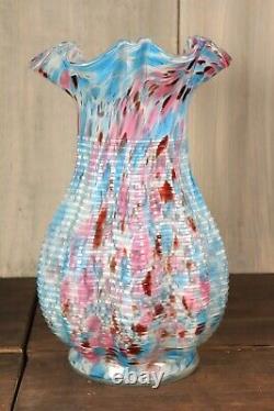 Antique Victorian French Legras Clichy End of Day Spatter Glass Vase c1890 9