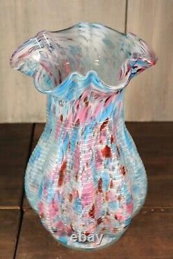 Antique Victorian French Legras Clichy End of Day Spatter Glass Vase c1890 9