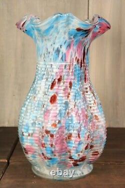 Antique Victorian French Legras Clichy End of Day Spatter Glass Vase c1890 9