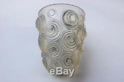 Antique Vintage Authentic 1930's Rene Lalique Spirales Vase Signed On Bottom