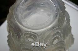 Antique Vintage Authentic 1930's Rene Lalique Spirales Vase Signed On Bottom