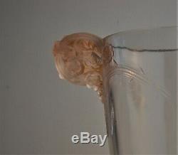 Antique Vintage Authentic Rene Lalique Chamarande Glass Vase Signed On Bottom