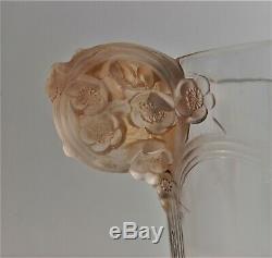 Antique Vintage Authentic Rene Lalique Chamarande Glass Vase Signed On Bottom