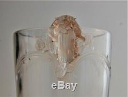 Antique Vintage Authentic Rene Lalique Chamarande Glass Vase Signed On Bottom