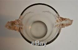 Antique Vintage Authentic Rene Lalique Chamarande Glass Vase Signed On Bottom