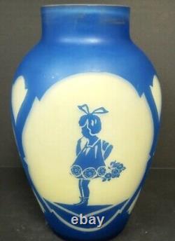 Antique art deco vase cameo glass French