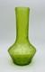 Antique c. 1880 French ACID ETCHED GREEN GLASS VASE WITH CHERRIES ETCHED