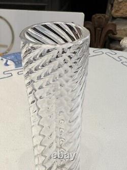 Antique signed christofle silverplate and swirl glass bud vase french elegant