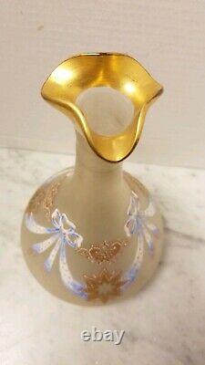 Antq French Style Art Glass Vase, Gold accent ArtGlass unique/one of kind vases
