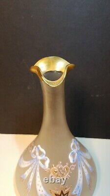 Antq French Style Art Glass Vase, Gold accent ArtGlass unique/one of kind vases