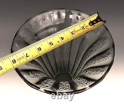 Art Deco DAUM NANCY France Signed French Acid Etched Charcoal Gray Glass 8 Vase
