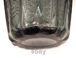 Art Deco DAUM NANCY France Signed French Acid Etched Charcoal Gray Glass 8 Vase