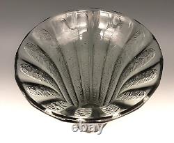 Art Deco DAUM NANCY France Signed French Acid Etched Charcoal Gray Glass 8 Vase