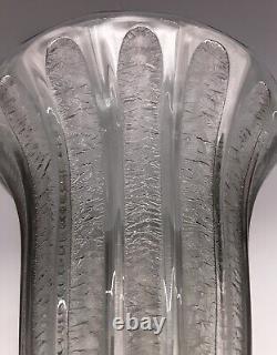 Art Deco DAUM NANCY France Signed French Acid Etched Charcoal Gray Glass 8 Vase