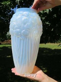 Art Deco ETLING Opalescent Art Glass Large Vase 1930 Lalique Sabino Era