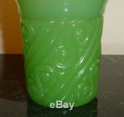 Art Deco French Green Opaline Art Glass Vase