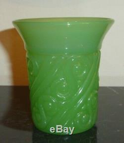 Art Deco French Green Opaline Art Glass Vase