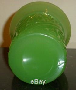 Art Deco French Green Opaline Art Glass Vase