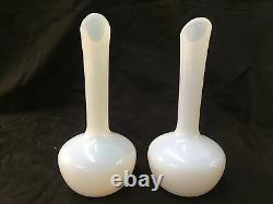 Art Deco French Sevres Opaline Crystal Pair Bud Vases
