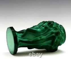 Art Deco Glass Jade Malachite Nude Ladies Figural Vase 1930' H. Hoffmann
