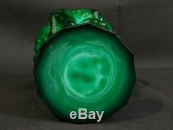 Art Deco Glass Jade Malachite Nude Ladies Vase 1930' H. Hoffmann Lalique Green