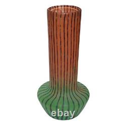 Art Deco Glass Vase Lines Stripes Antique French France Unsigned Daum Bandes