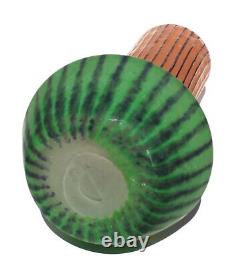 Art Deco Glass Vase Lines Stripes Antique French France Unsigned Daum Bandes