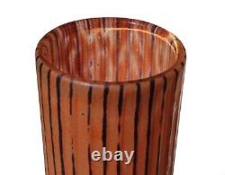 Art Deco Glass Vase Lines Stripes Antique French France Unsigned Daum Bandes