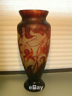 Art Nouveau Cameo Glass Styled after Emile Galle with Signature 14