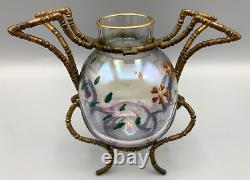 Art Nouveau Glass Vase Baccarat E Rousseau Ormolu Mount Bamboo French Japonisme