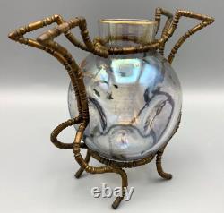 Art Nouveau Glass Vase Baccarat E Rousseau Ormolu Mount Bamboo French Japonisme