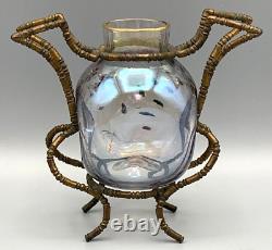 Art Nouveau Glass Vase Baccarat E Rousseau Ormolu Mount Bamboo French Japonisme