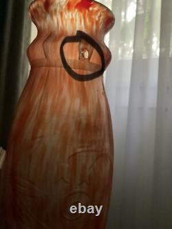 Art Nouveau Legras Style Molded Glass Vase. 13 Inches. Bicolor. Made In France