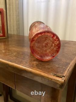 Art Nouveau Legras Style Molded Glass Vase. 13 Inches. Bicolor. Made In France