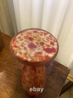 Art Nouveau Legras Style Molded Glass Vase. 13 Inches. Bicolor. Made In France