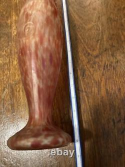 Art Nouveau Legras Style Molded Glass Vase. 13 Inches. Bicolor. Made In France