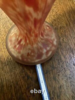 Art Nouveau Legras Style Molded Glass Vase. 13 Inches. Bicolor. Made In France