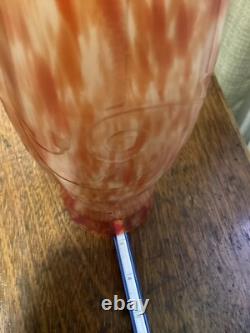 Art Nouveau Legras Style Molded Glass Vase. 13 Inches. Bicolor. Made In France